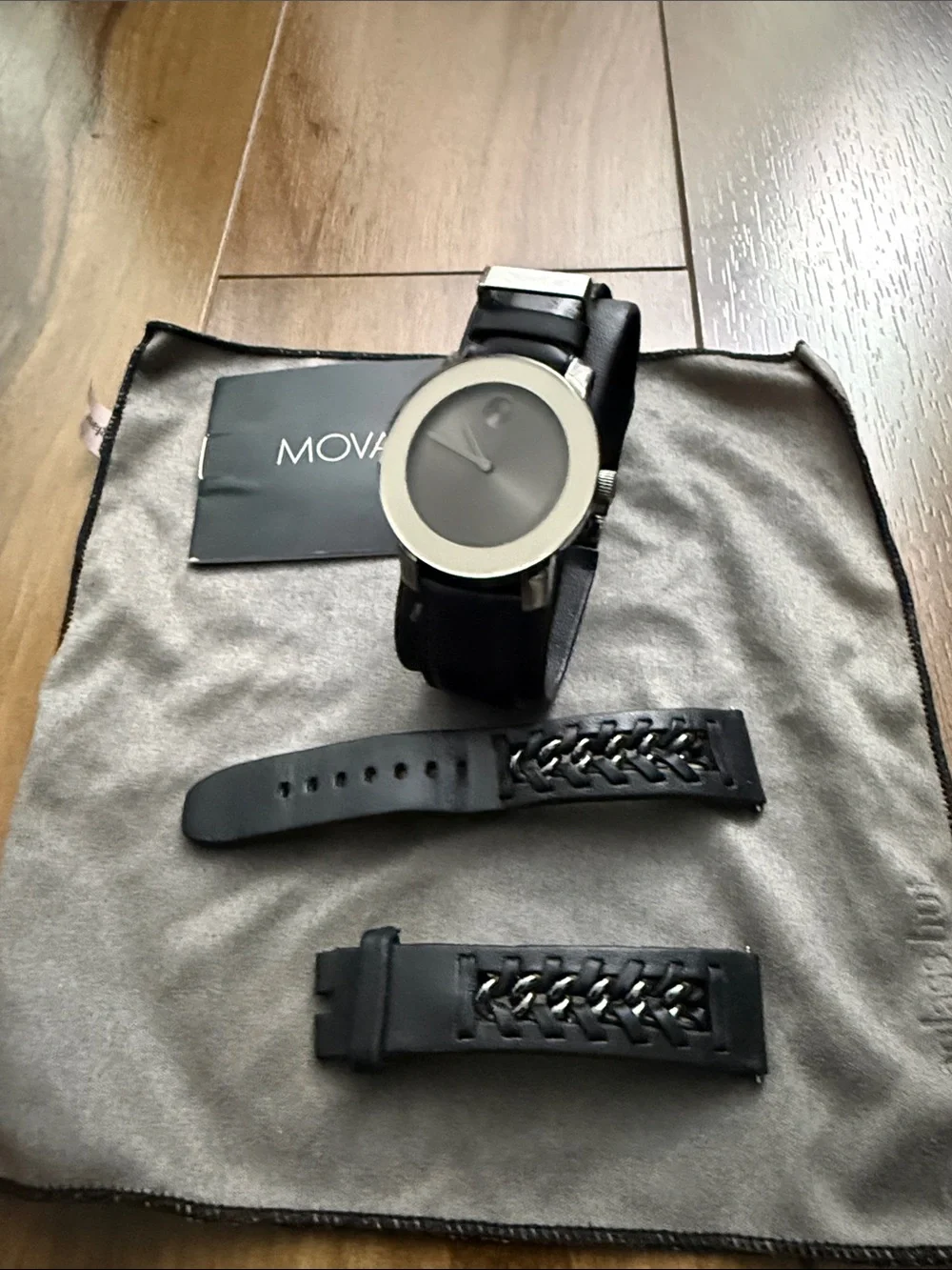 Movado Black Watch Gift Box with White Logo